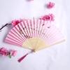 Vintage Bamboo Silk Women's Folding Fan - Portable Dance Gift
