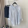 Maglietta da Donna con Cappuccio e Vestibilità Larga in Seta di Ghiaccio Protezione Solare - Top Casual Versatile Stile Coreano