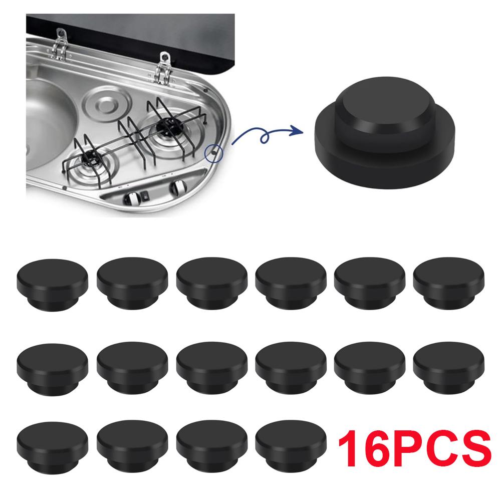 

16PCS Rubber Plugs Protective Rubber Plugs Set RV Kitchenware Gas Stoves Holder Rubber Cover Caps For Dometic Smev Thetford
