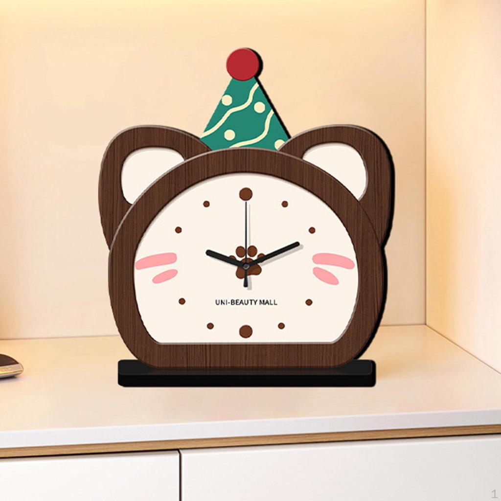 Table Clock Desk Silent Unique Ornament Home Decoration for Bedside Countertop Bedroom