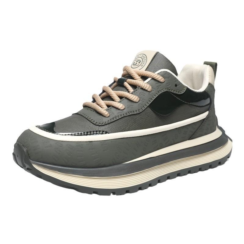 Men's Spring and Autumn Low Top Trendy Versatile Thick Soled Sports Shoes Lace Up Anti Slip High Quality Casual Shoes Tenis 2025