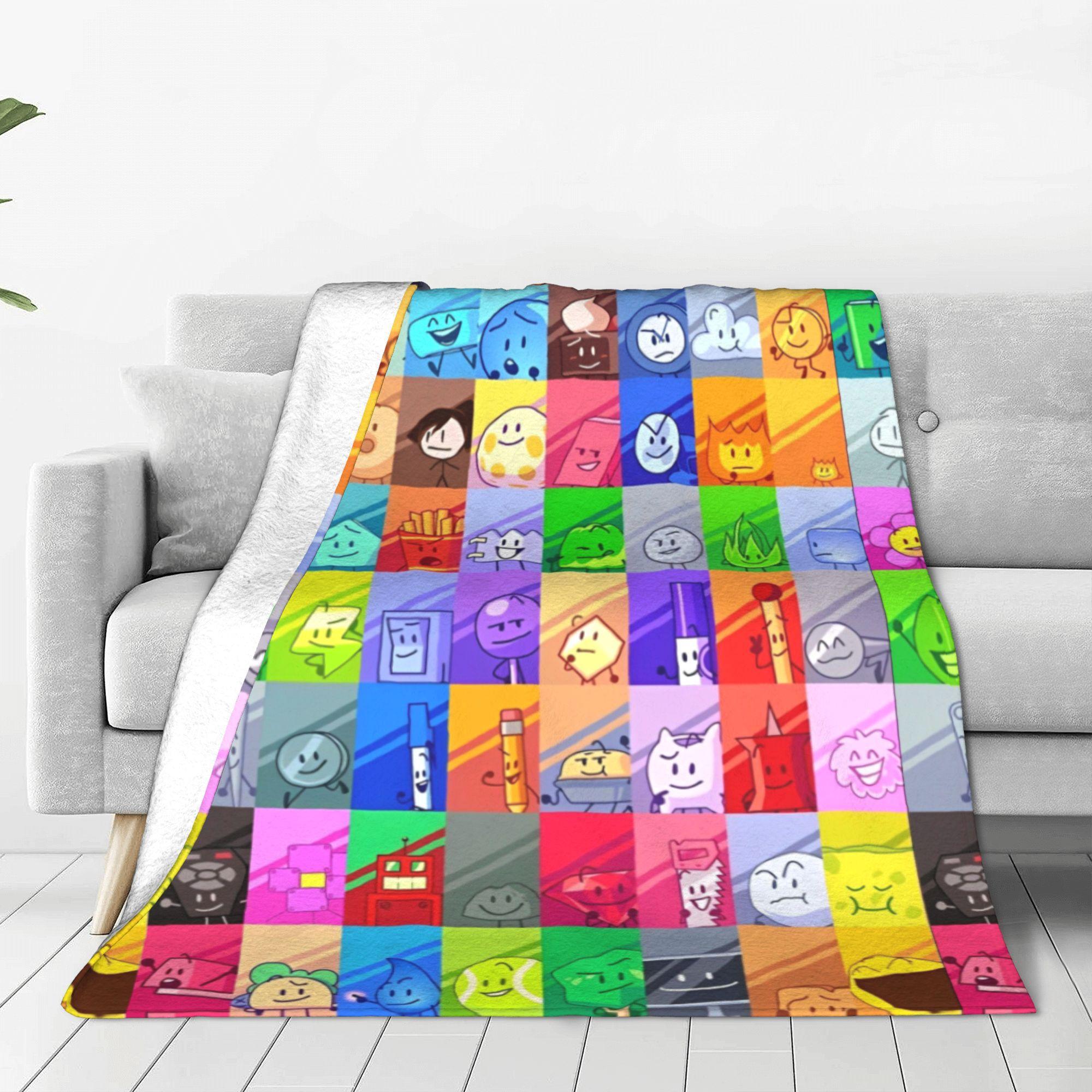 Creative Homewares Unisex Bfdi Inanimate Insanity All Characters Fleece Throw Blanket Battle For Dream Island Blanket Bedding Office Soft Bedroom Quilt