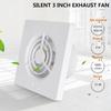 3 Inch 75 Mm Exhaust Fan 4 W Ventilation Extractor with Governor, Window and Wall Mount Vent Fans for Kitchen Bathroom Greenhouse Garage, 75mm