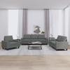 Vidaxl 3-Cz. Living Room Set, Dark Grey, Upholstered In Fabric