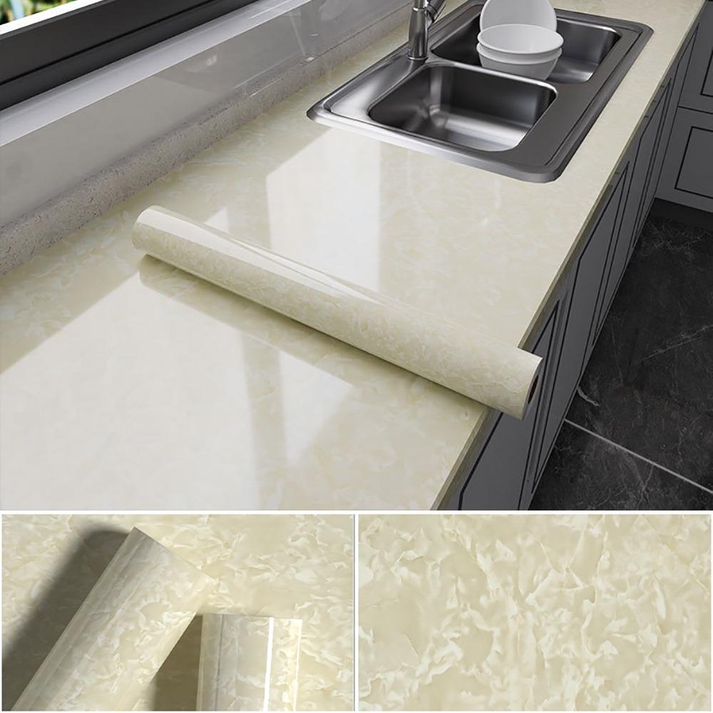 New 40cm Marble Wallpaper Self Adhesive Vinyl Contact Paper Waterproof Wall Stickers Kitchen Livingroom