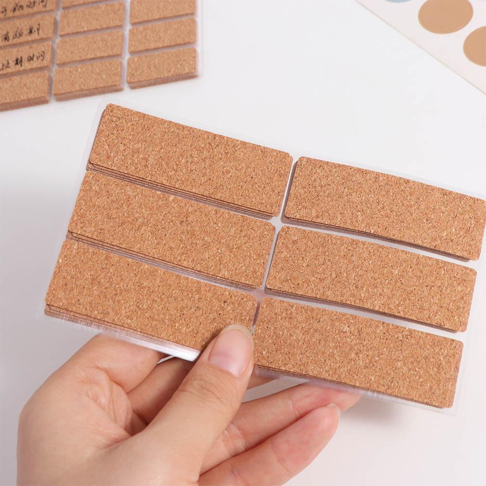 36/96pcs Waterproof Cork Wooden Labels Stickers Self-adhesive Packaging Sealing Tag  Refrigerator