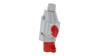 Solid insulated plug socket 32A/400V 3P+Z with switch 0-1 186