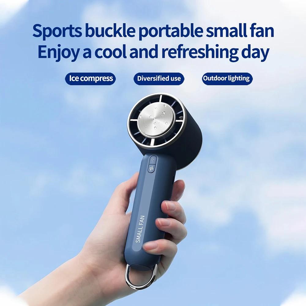

HX138 Outdoor Travel Camping Cold Compress 3 Speed Handheld Fan with Light White