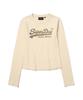 Syupeodeulai W Vintage Big Logo Crop Long Sleeve T-Shirt Ivory