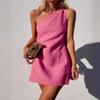 2026 Damen Schlankes One-Shoulder Sommerkleid - Eleganter Europäischer & Amerikanischer Stil Rock