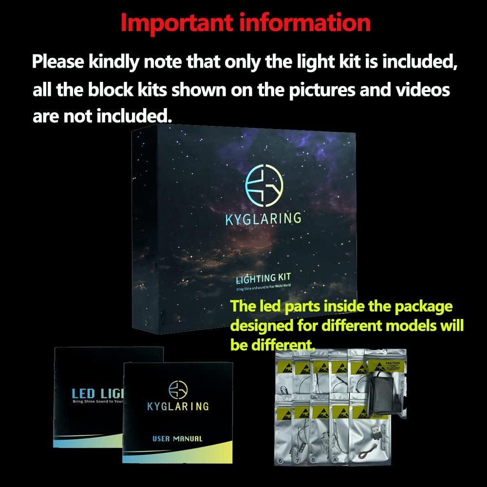 Kyglaring LED Lighting Kit for Lego Technic Lamborghini Huracán Tecnica 42161 (No Model) - Light Set Compatible with 42161 Advanced Sports Car Model