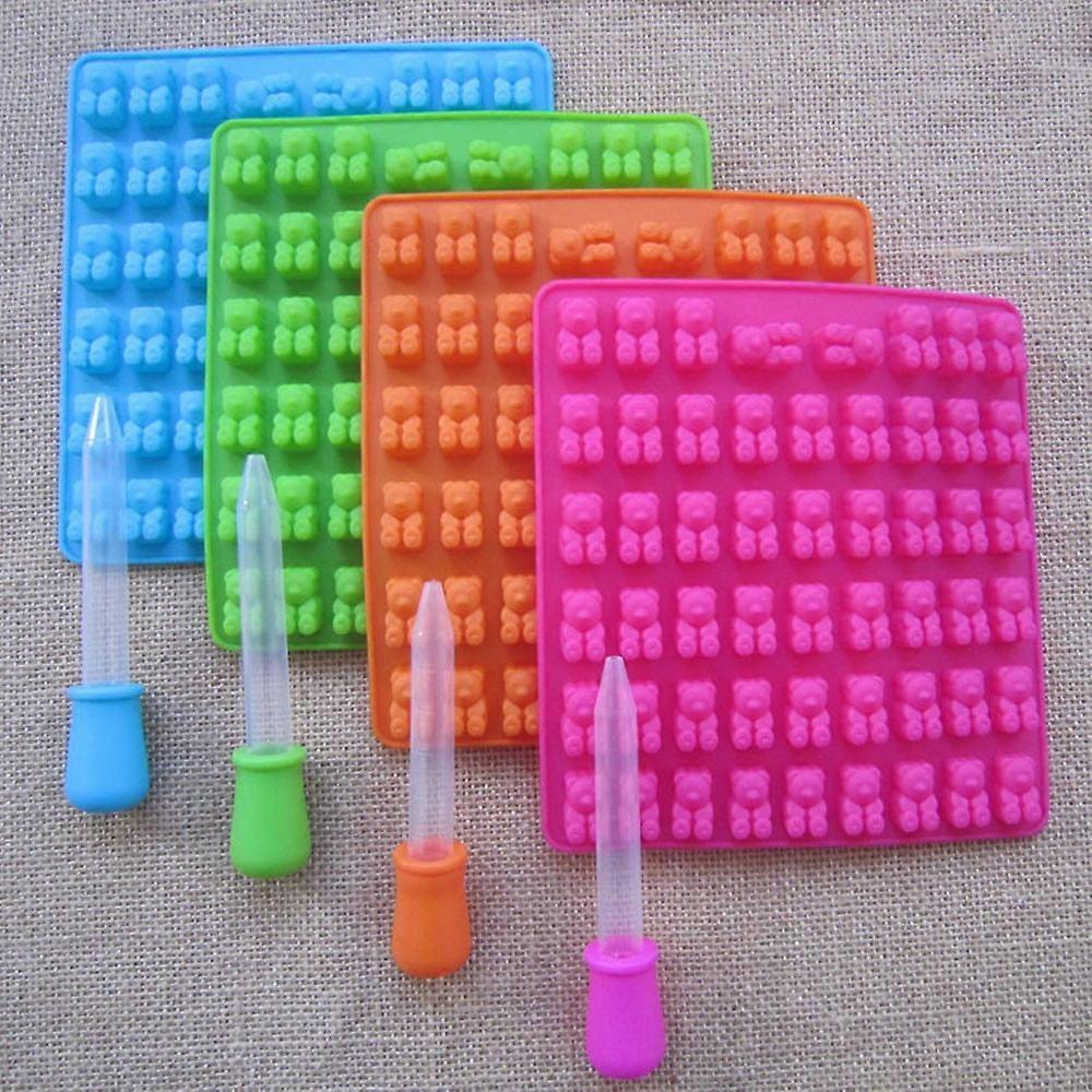 Generic Gummy Molds Gummy Bear Mold 2 ml Silicone Candy Molds Bigger Food Grade Silicone with 2 Droppers