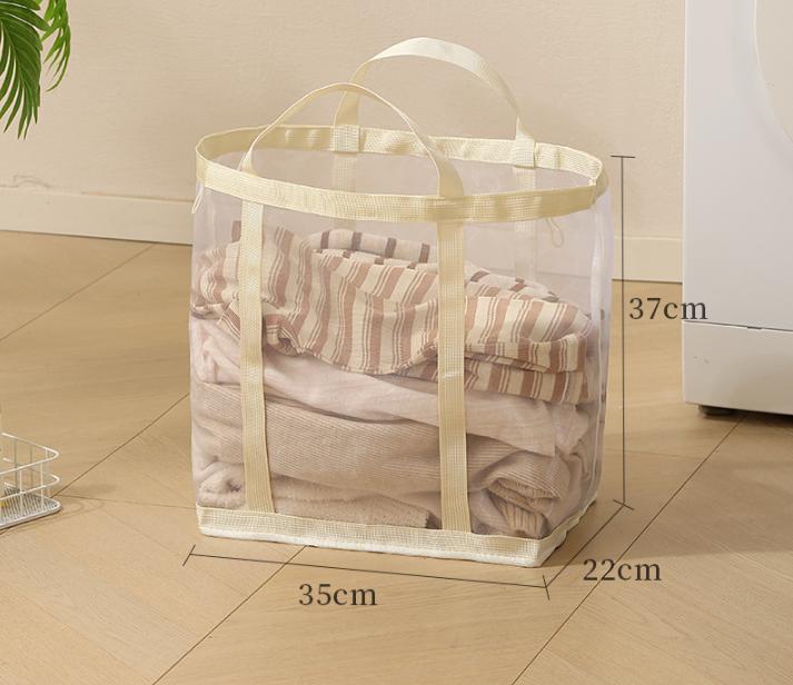 Laundry Hamper for Dorms & Homes Foldable Large-Capacity Mesh Laundry Basket For Dirty Clothes, Socks, and Underwear Storage