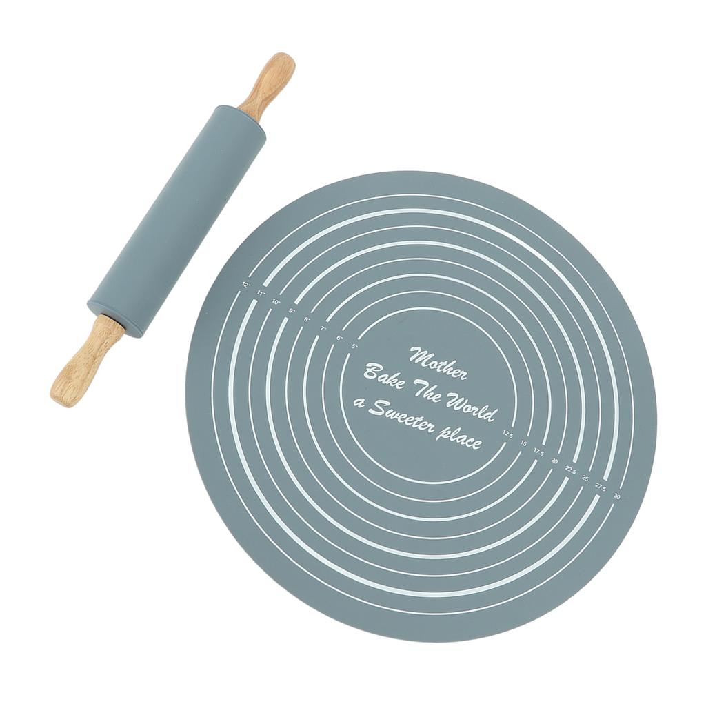 Rolling Pin Pastry Baking Mat Large Silicone Rolling Pin Kneading Pad Baking Tool for Kitchen