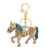 Keychain Pendant Sparkling Rhinestones Cartoon Horse Shape Key Chain Bag Wallet Phone Car Decoration
