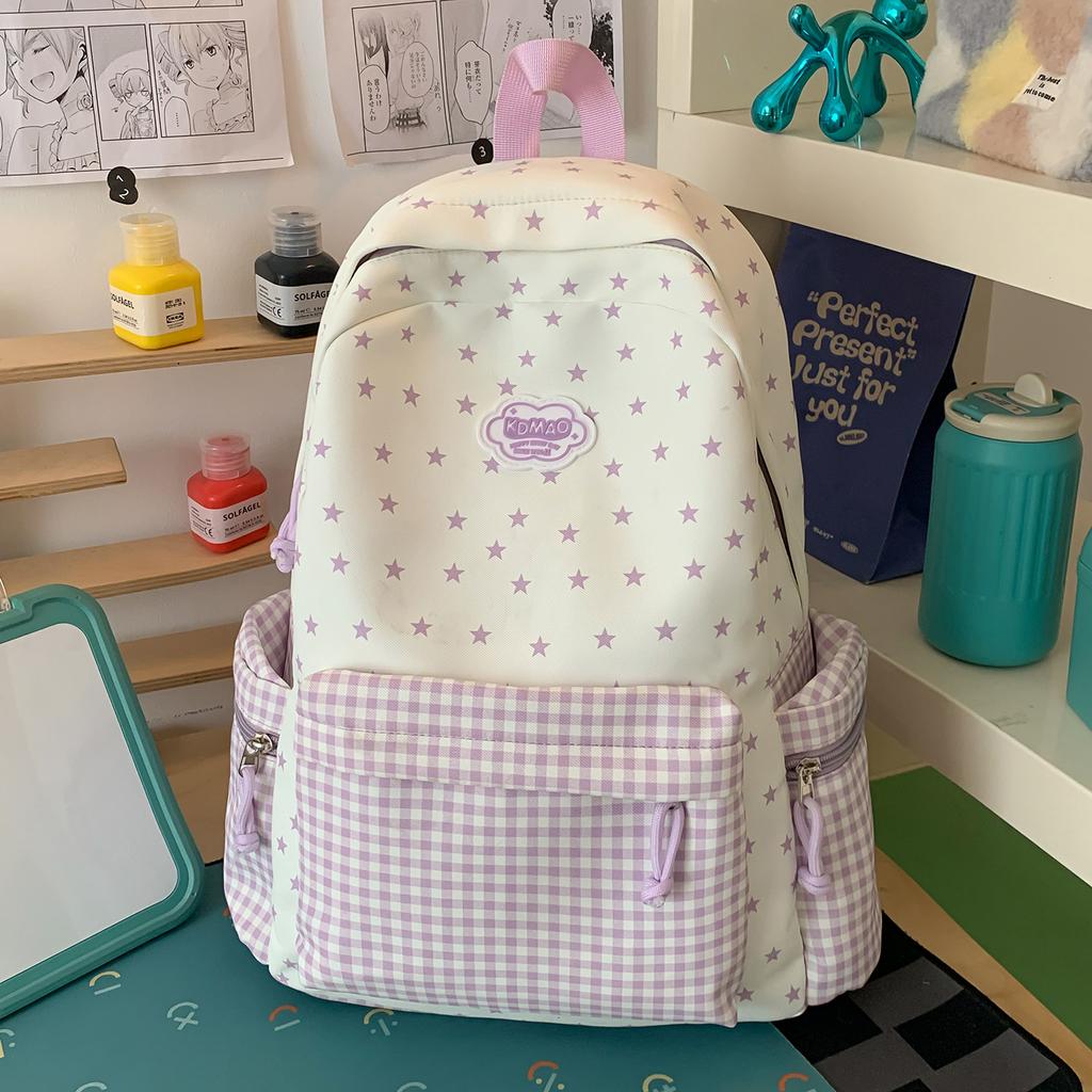 Schoolbag star backpack female 1011 new small fresh backpack large capacity junior high school student schoolbag wholesale