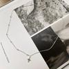 Star-Shaped Asymmetrical Patchwork Necklace: Korean-Style Clavicle Chain with Unique Design.