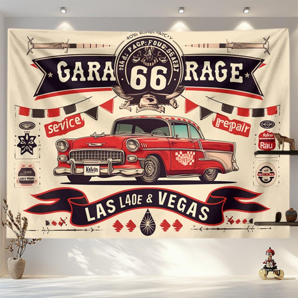VIKAMA Vintage Car Poster Print Tapestry Home Decor Suitable For Bedrooms Living Rooms Birthday And Party Decorations 74x94cm(29x37in)