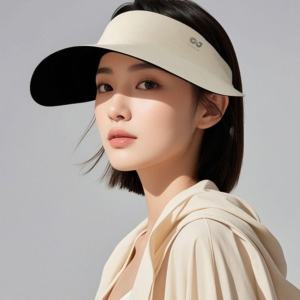 UV Protection Sunscreen Hat Ice Silk Visor Cap Simple Empty Top Cap  Sunshade