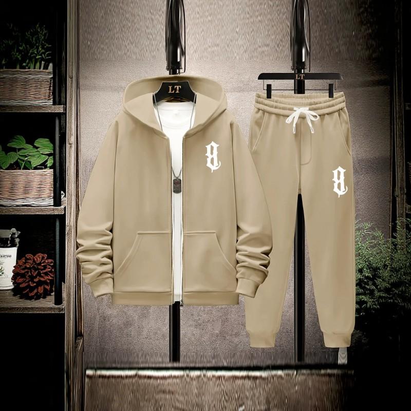 Minimalist Hoodie - Set Gothic B Print Loose Fit Casual Outfit Teens Young Adults
