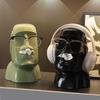 Creative Moai Stone Statue Tissue Box Glasses Holder Head Mounted Earphone Stand Home Multifunctional Decorative Ornament Gift