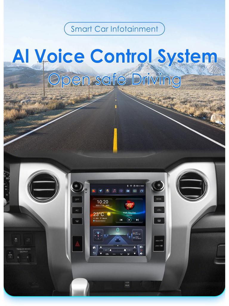 9.7" Vertical Screen Carplay Android HD Navigation for 13-18 Toyota Tundra