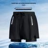 Junwen Men's Quick-Dry Double-Layer Swim Trunks