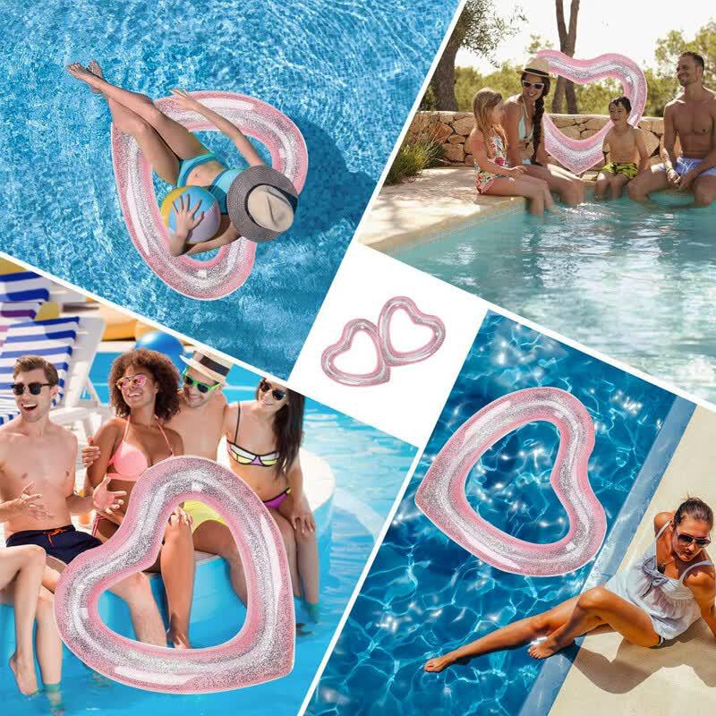 Kids' Inflatable Sequin Heart Swim Ring