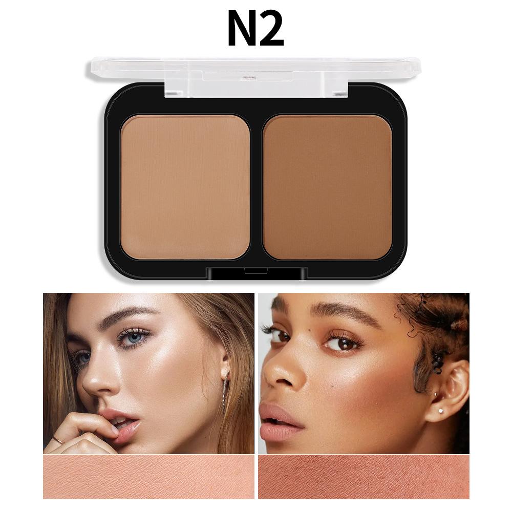 MISS ROSE Polvere per contouring in polvere per trucco viso per ragazza squisita 2 in 1