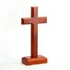 Natural Wood Vintage Cross Crucifix Decor Rustic Religious Ornament Non Toxic Safe for Home Living Room Entryway Wall Display
