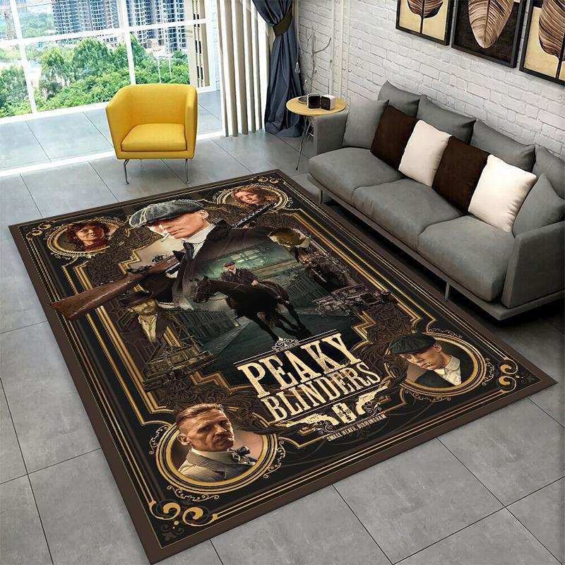 Classic P-Peaky Blinders Tommy Shelby Non-Slip Area Rug for Living Room,Bedroom,Playroom,Soft Carpet Floor Mat Home Decor Rug