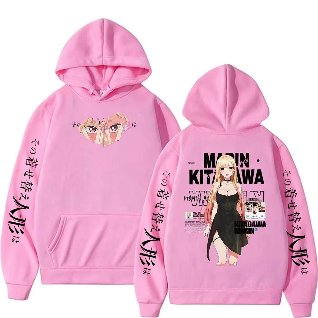 2026 Hot Sale Anime Marin Kitagawa My Dress Up Darling Hoodie Casual Unisex Streetwear Vintage Printed Sweatshirt Loose Cozy and Versatile