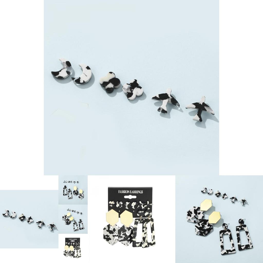 Trendy Acrylic Leopard Print Star Shape Earrings Perfect For Birthdays Holidays