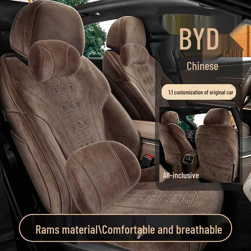 Compatible with 26 BYD Han DMI/EV, All-Season Perforated Full Surround Seat Cushion Cover.