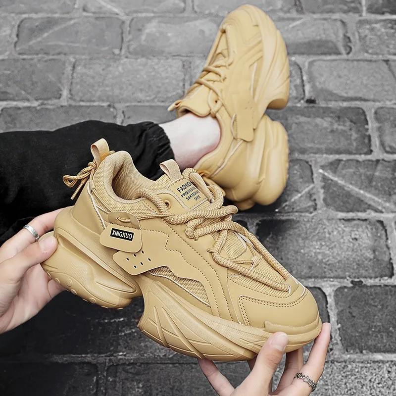 Luxury Men Sneakers 2025New Arrival Comfortable Platform Shoes Soft sole Height Increased Casual Vulcanize Shoes Tenis Masculino