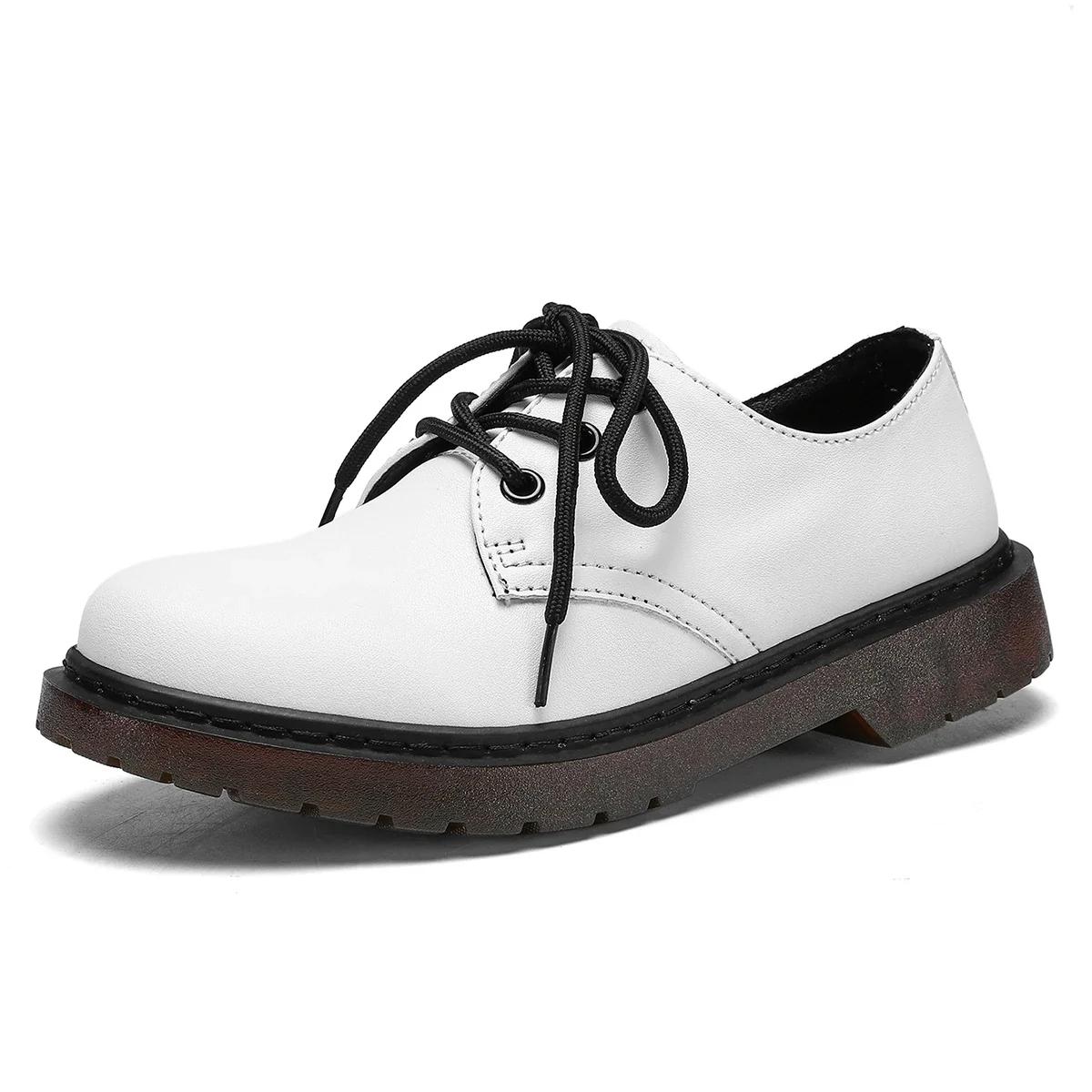 

Кожаные туфли, женская обувь, повседневная обувь, деловая обувь на толстой подошве, модные универсальные дизайнерские туфли-лоферы, нескользящая обувь для леди Zapatillas 43