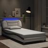 Vidaxl LED Bed Frame, White-Black, 100X200 Cm, Faux Leather