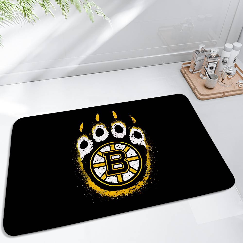 Alfombrillas B-Boston-B-Bruins Alfombra para Lavadero en Casa Alfombra para Decoración de Sala de Estar Zona de Salón Felpudo Antideslizante Felpudo de Entrada
