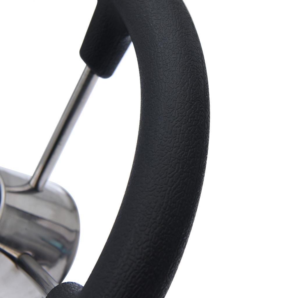 5-Spoke Stainless Steel Boat Steering Wheel with Black Polyurethane Foam Non-Slip Anti-Sweat Marine Accessories