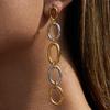 Design Sense Modern Minimalist 18K Gold, Gold and Silver Color Matching O-shaped Color Matching Fringed Earrings