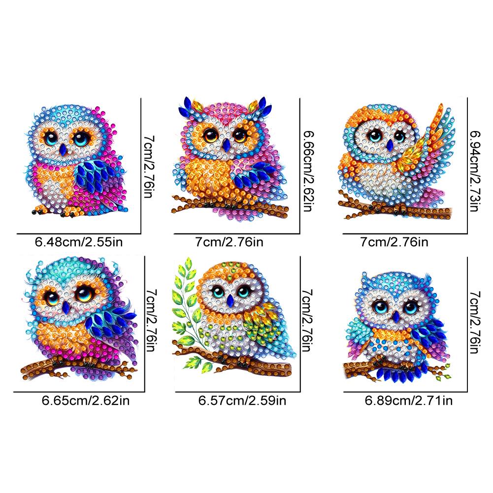 6Pcs DIY Special Shape Diamond Art Painting Keychain Kit Crystal Rhinestone Diamond Mosaic Key Chain Unique Handmade Gift