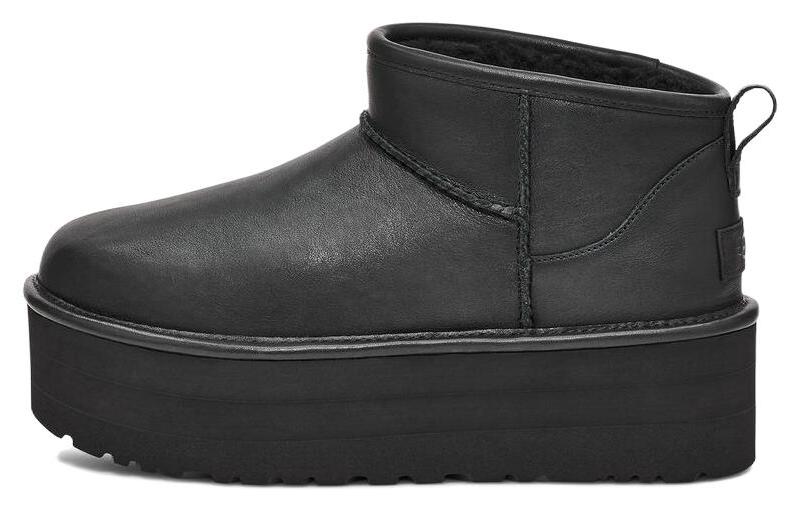 UGG Classic Ultra Mini Platform Boot Black Leather Women s 1141510-BLLE 39