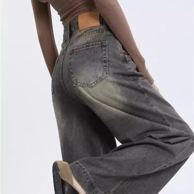 2026 Hot-Selling Women's American Retro High-Waist Wide-Leg Jeans