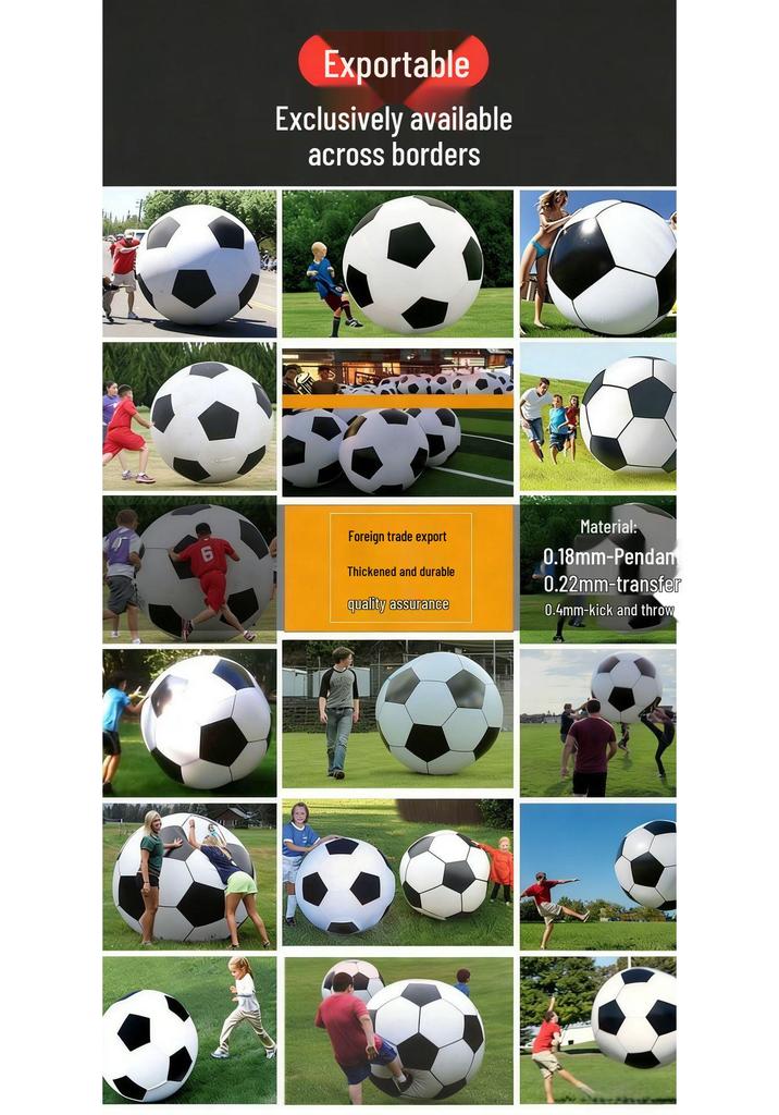 Großer aufblasbarer PVC-Strandfußball - Mehrere Größen für Outdoor-Partys