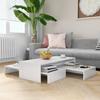 VidaXL Nesting Coffee Table Set High Gloss White 100x100x26.5 Cm