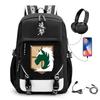 Anime-Inspired Canvas Backpack Students Travelers With USB Charging Port Breathable Padded Straps Unisex School Bag