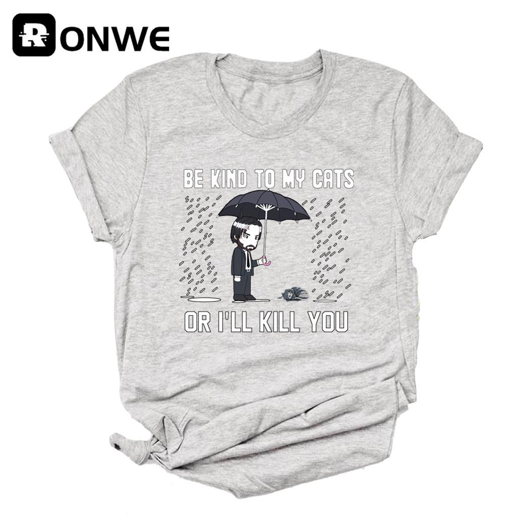 Be Kind To My Cats Or I Ll Kill You Women Funny T Shirts Gril Animal S