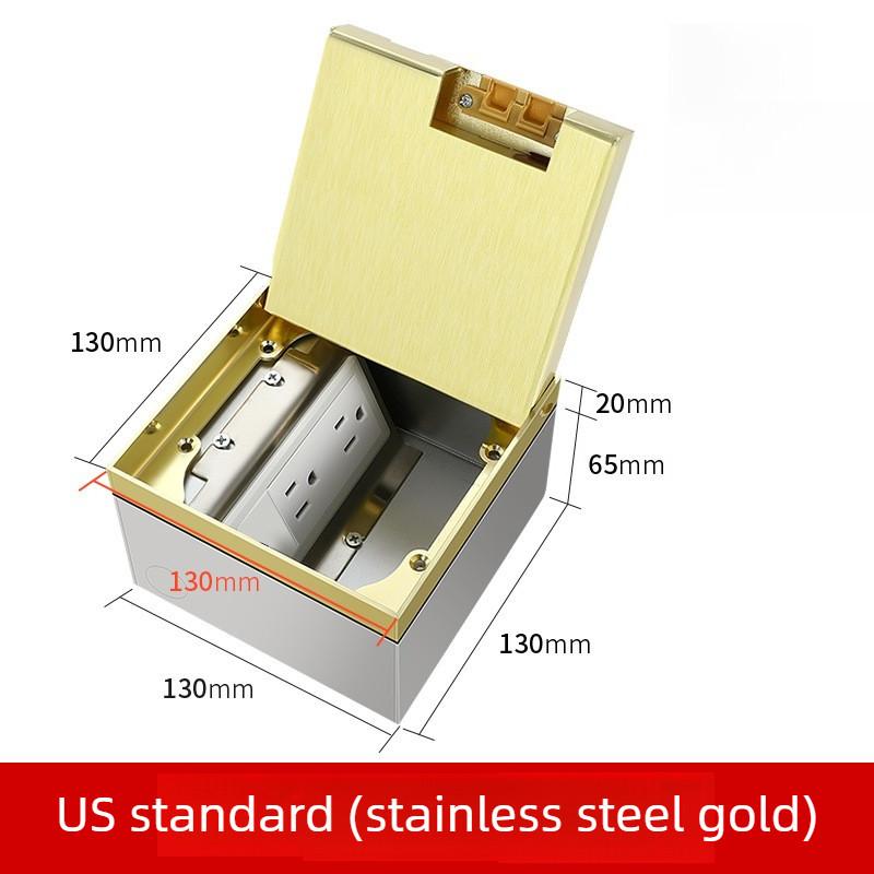 Stainless Steel Embedded Ground Socket Invisible Flat Style Floor Socket Universal Hidden Ground Socket Box