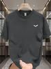 Men's Summer Short-sleeve Crew Neck Casual T-shirt with a Simple Wing Pattern Print, Suitable for Workouts, Featuring a Humorous Design