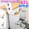 2 Layer 42 Liters Wet Dry Sorted Kitchen Trash Can Moveble Recycle Waste Bin Storage Trash Bin Dustbin Garbage Rubbish Bin PP